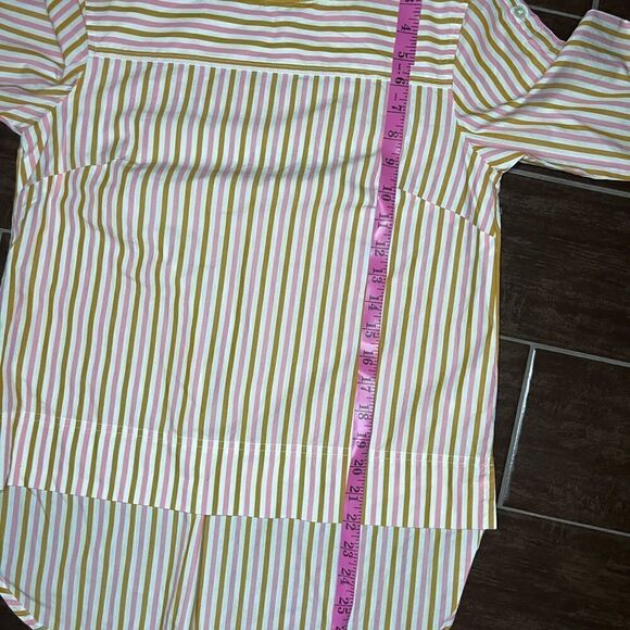 J.Crew striped Funnel-Neck Drop Hem Blouse sz 00 - Picture 8 of 8